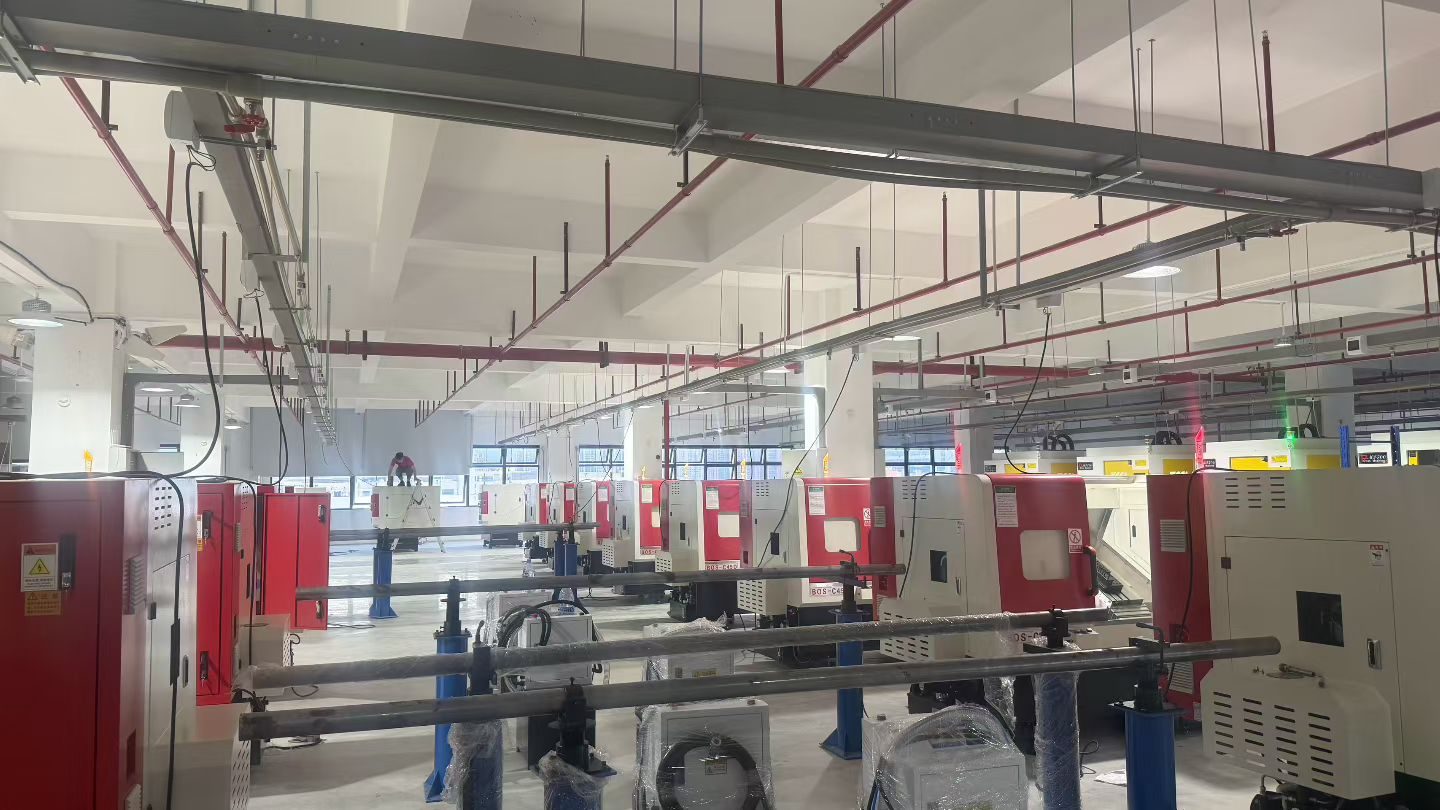 New production equipment and production lines being installed in the new factory workshop